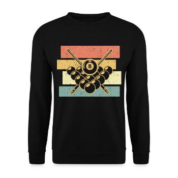 Billard retro vintage - Unisex Pullover - Schwarz - Vorne - Alina (178cm) & Michal (187cm)