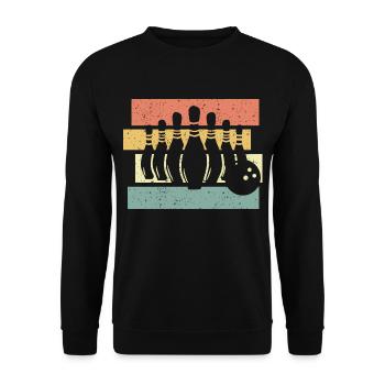 Bowling retro vintage - Unisex Pullover - Schwarz - Vorne - Alina (178cm) & Michal (187cm)
