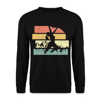 Climbing women retro vintage - Unisex Sweatshirt - black - Front - Alina (178cm) & Michal (187cm)