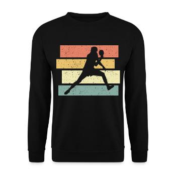 Ping-pong rétro vintage - Sweat-shirt Unisexe - noir - Devant - Alina (178cm) & Michal (187cm)