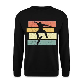 Skateboard Retro vintage Skating Skateboard Legend - Unisex Pullover - Schwarz - Vorne - Alina (178cm) & Michal (187cm)