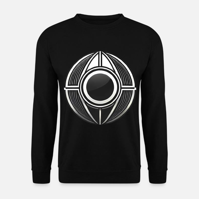 Minimalistisches kreisförmiges Pod-Design - Unisex Pullover - Schwarz