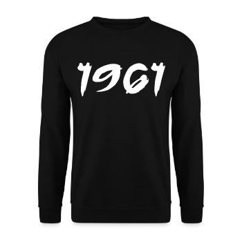 1961 Cadeau 64e Anniversaire 1961 Retro 1961 - Sweat-shirt Unisexe - noir - Devant - Alina (178cm) & Michal (187cm)