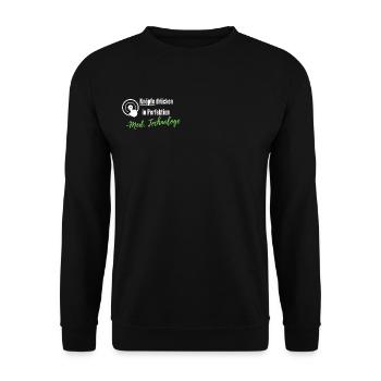 Knöpfe drücken in Perfektion med. Technologe MTRA - Unisex Pullover - Schwarz - Vorne - Alina (178cm) & Michal (187cm)