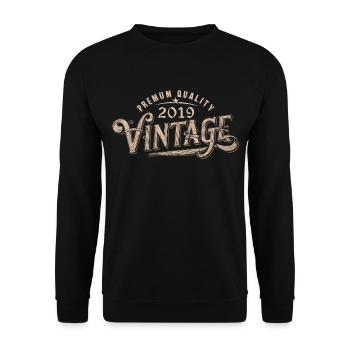 2019 Vintage 2019 Retro 2019 Birthday Gift - Unisex Sweatshirt - black - Front - Alina (178cm) & Michal (187cm)