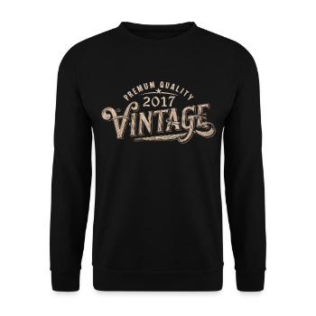 2017 Vintage 2017 Retro 2017 Birthday Gift - Unisex Sweatshirt - black - Front - Alina (178cm) & Michal (187cm)