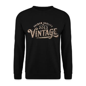 2013 Vintage 2013 Retro 2013 Birthday Gift - Unisex Sweatshirt - black - Front - Alina (178cm) & Michal (187cm)