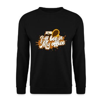 Funny beekeeping saying: I ́ll Bee In My Office - Unisex Sweatshirt - black - Front - Alina (178cm) & Michal (187cm)