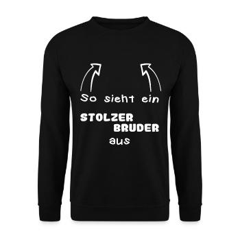 Stolzer Bruder - Unisex Pullover - Schwarz - Vorne - Alina (178cm) & Michal (187cm)