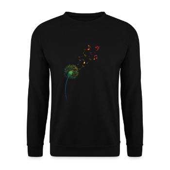 Regenbogen Pusteblume Löwenzahn Noten Musik - Unisex Pullover - Schwarz - Vorne - Alina (178cm) & Michal (187cm)