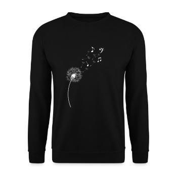 Regenbogen Pusteblume Löwenzahn Noten Musik - Unisex Pullover - Schwarz - Vorne - Alina (178cm) & Michal (187cm)
