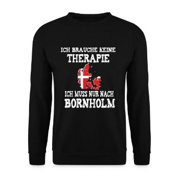 Ich muss nur nach Bornholm Dänemark Skandinavien - Unisex Pullover - Schwarz - Vorne - Alina (178cm) & Michal (187cm)