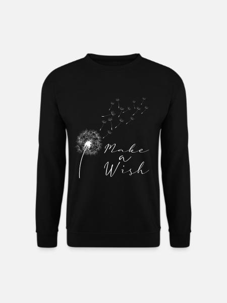 Make a wish Pusteblume Löwenzahn Leichtigkeit - Unisex Pullover - Schwarz