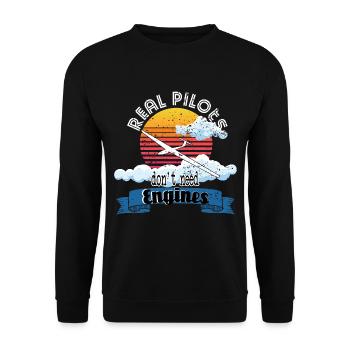 Real pilots soaring gift gliding - Unisex Sweatshirt - black - Front - Alina (178cm) & Michal (187cm)