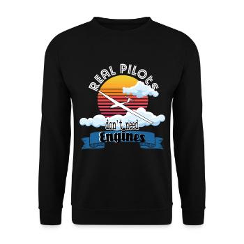 Real Pilots Gliding Gift Gliding - Unisex Sweatshirt - black - Front - Alina (178cm) & Michal (187cm)