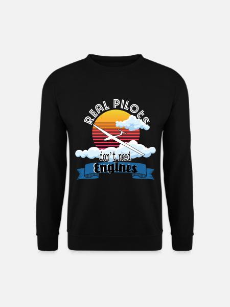 Real Pilots Segelfliegen Geschenk Segelflug - Unisex Pullover - Schwarz