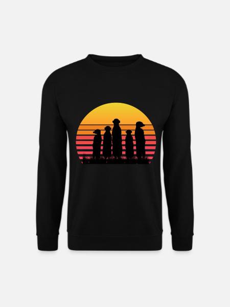 Erdmännchen Meerkat Familie retro vintage Geschenk - Unisex Pullover - Schwarz