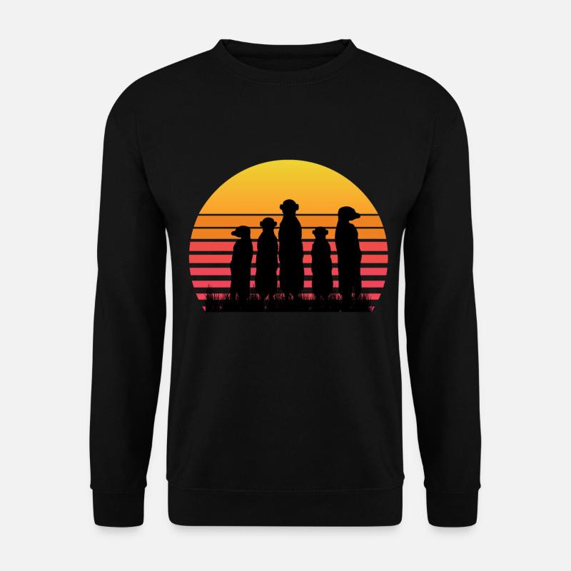 Erdmännchen Meerkat Familie retro vintage Geschenk - Unisex Pullover - Schwarz