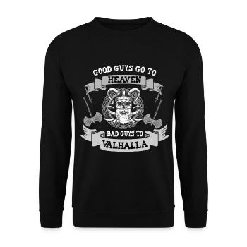 Bad Guys go Valhalla Vikings crâne hache Viking - Sweat-shirt Unisexe - noir - Devant - Alina (178cm) & Michal (187cm)