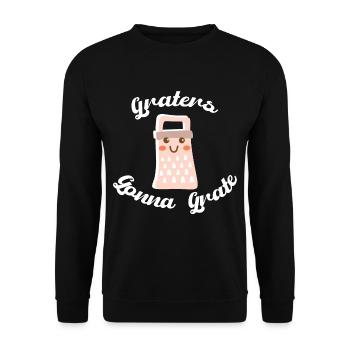 Graters gonna grate cheese grater funny gift idea - Unisex Sweatshirt - black - Front - Alina (178cm) & Michal (187cm)