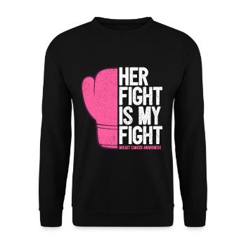 Cancer du sein anti-cancer combat mari copain soutien - Sweat-shirt Unisexe - noir - Devant - Alina (178cm) & Michal (187cm)