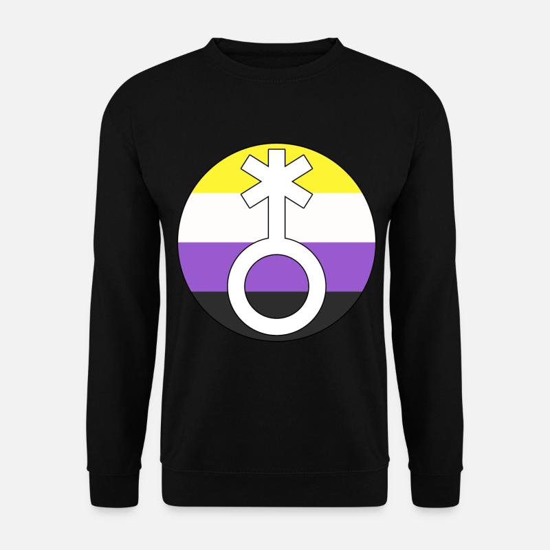 Symbol Nonbinary Non-Binary Nonbinary Gender - Unisex Sweatshirt - black