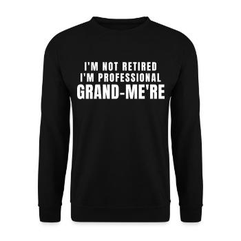 Grand-Mere. Groß-Nur-Geschenk - Unisex Pullover - Schwarz - Vorne - Alina (178cm) & Michal (187cm)