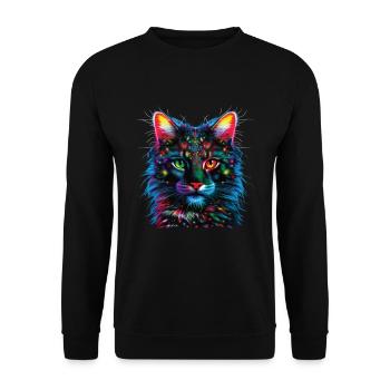 Chat forestier norvégien Pokatrash Design - Sweat-shirt Unisexe - noir - Devant - Alina (178cm) & Michal (187cm)