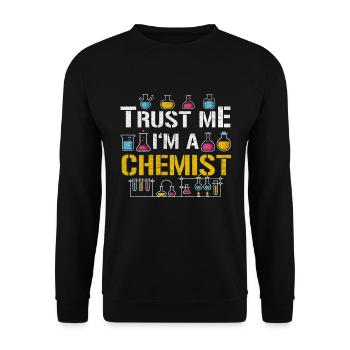 Vertrau mir ich bin Chemiker - Unisex Pullover - Schwarz - Vorne - Alina (178cm) & Michal (187cm)