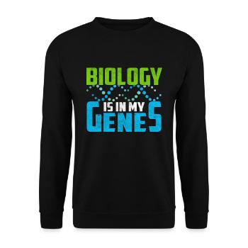 Biologie Lehrer Biologe biologisch Wissenschaft - Unisex Pullover - Schwarz - Vorne - Alina (178cm) & Michal (187cm)