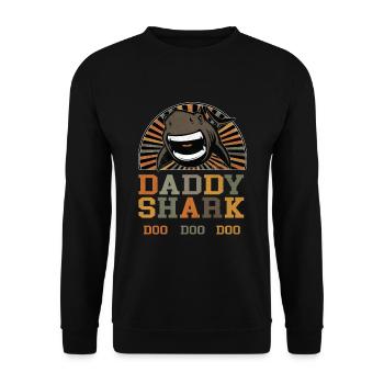 Tigerhai Hai Haie Vaterschaft Papa Vater Vatertag - Unisex Pullover - Schwarz - Vorne - Alina (178cm) & Michal (187cm)