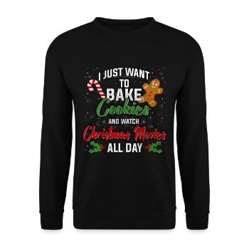 Cookies Christmas Christmas greeting gift Xmas - Unisex Sweatshirt - black - Front - Alina (178cm) & Michal (187cm)