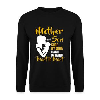 Mutter und Sohn Mama Mom Muttertag Mutterliebe - Unisex Pullover - Schwarz - Vorne - Alina (178cm) & Michal (187cm)