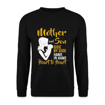 Mutter und Sohn - Unisex Pullover - Schwarz - Vorne - Alina (178cm) & Michal (187cm)