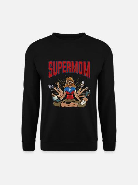 Mutterschaft Mutter Superheld Supermama Supermom - Unisex Pullover - Schwarz
