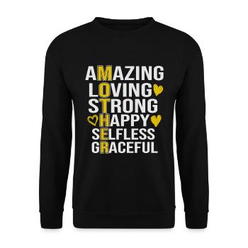 Maman Maman Maman - Sweat-shirt Unisexe - noir - Devant - Alina (178cm) & Michal (187cm)