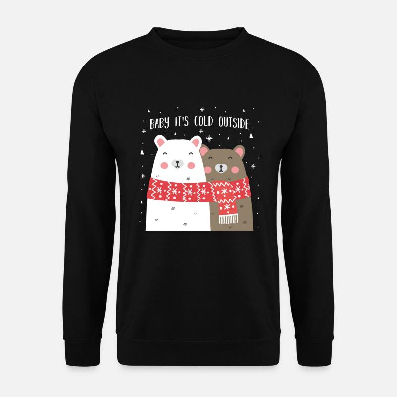 Weihnachten Bär niedliche Tiere Winter Schnee - Unisex Pullover - Schwarz
