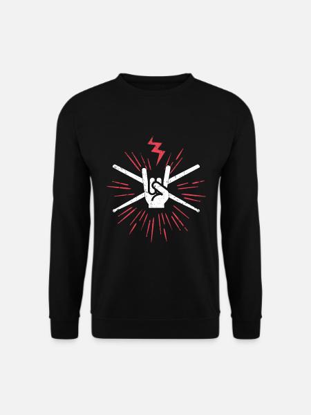 RocknRoll Rockmusik Schlagzeug Drum Drumsticks - Unisex Pullover - Schwarz