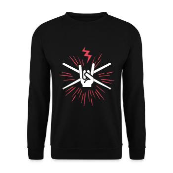 Batterie Batterie Batteur RocknRoll Batteur - Sweat-shirt Unisexe - noir - Devant - Alina (178cm) & Michal (187cm)