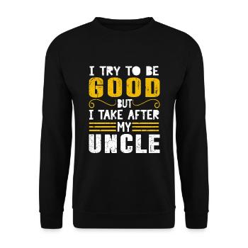 Famille oncle neveu plaisanterie - Sweat-shirt Unisexe - noir - Devant - Alina (178cm) & Michal (187cm)