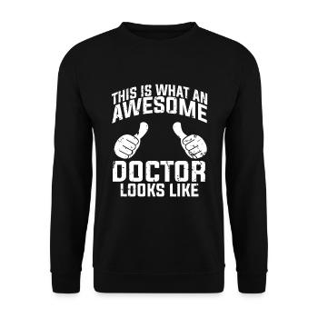 Doktor Arzt Mediziner - Unisex Pullover - Schwarz - Vorne - Alina (178cm) & Michal (187cm)