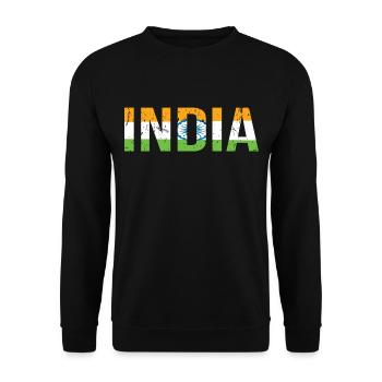 India flag - Unisex Sweatshirt - black - Front - Alina (178cm) & Michal (187cm)