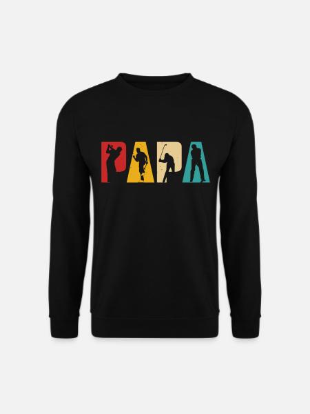 Golf Papa Retro Golfer Golfspieler - Unisex Pullover - Schwarz
