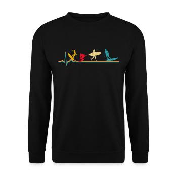 Surfeur de surf rétro - Sweat-shirt Unisexe - noir - Devant - Alina (178cm) & Michal (187cm)