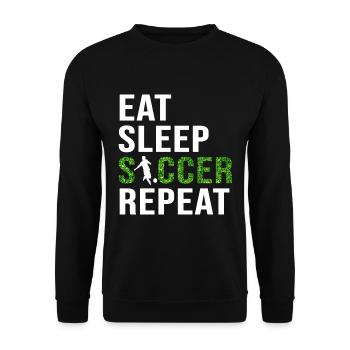 Eat Sleep Soccer Repeat Soccer football player - Unisex Sweatshirt - black - Front - Alina (178cm) & Michal (187cm)