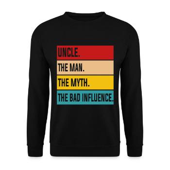 Oncle oncle man mythe mauvaise influence - Sweat-shirt Unisexe - noir - Devant - Alina (178cm) & Michal (187cm)