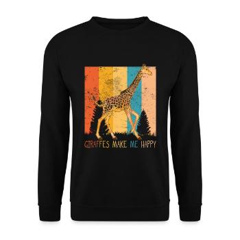 Animaux girafe animaux amour safari afrique jungle - Sweat-shirt Unisexe - noir - Devant - Alina (178cm) & Michal (187cm)