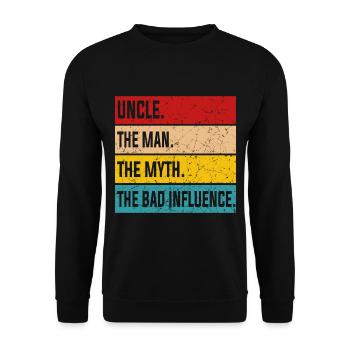 oncle - Sweat-shirt Unisexe - noir - Devant - Alina (178cm) & Michal (187cm)