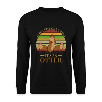 Otter Retro Vintage lustige niedlichen Tiere Tier - Unisex Pullover - Schwarz - Vorne - Alina (178cm) & Michal (187cm)