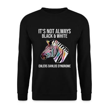 Ehlers Danlos Syndrom Black White Zebra - Unisex Pullover - Schwarz - Vorne - Alina (178cm) & Michal (187cm)